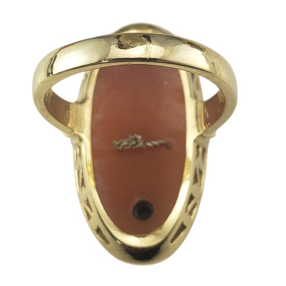 14 Karat Yellow Gold and Diamond Cameo Ring Size 8.5 #20749 - Picture 5 of 8